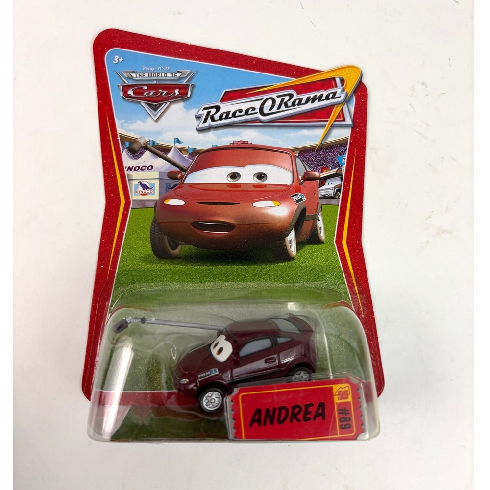 2009 Disney Pixar Cars Andrea #89 Race O Rama P1650 Mattel Diecast Sealed